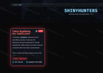 Final warning post targeting Cisco on ShinyHunters' dark net extortion site