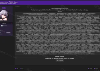 Forum post showing a threat actor listing a purported Valuetainment database leak affecting 75,000 users, with blurred sample data.