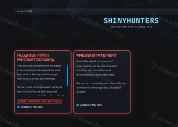 Screenshot showing a new ShinyHunters leak-site listing targeting Houghton Mifflin Harcourt alongside a rare public statement issued by the threat group regarding its ongoing campaign.