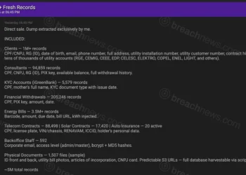 Screenshot of an underground forum post allegedly advertising stolen iGreen Energy customer and consultant databases containing Brazilian identity records, financial data, utility account information, and employee account details.